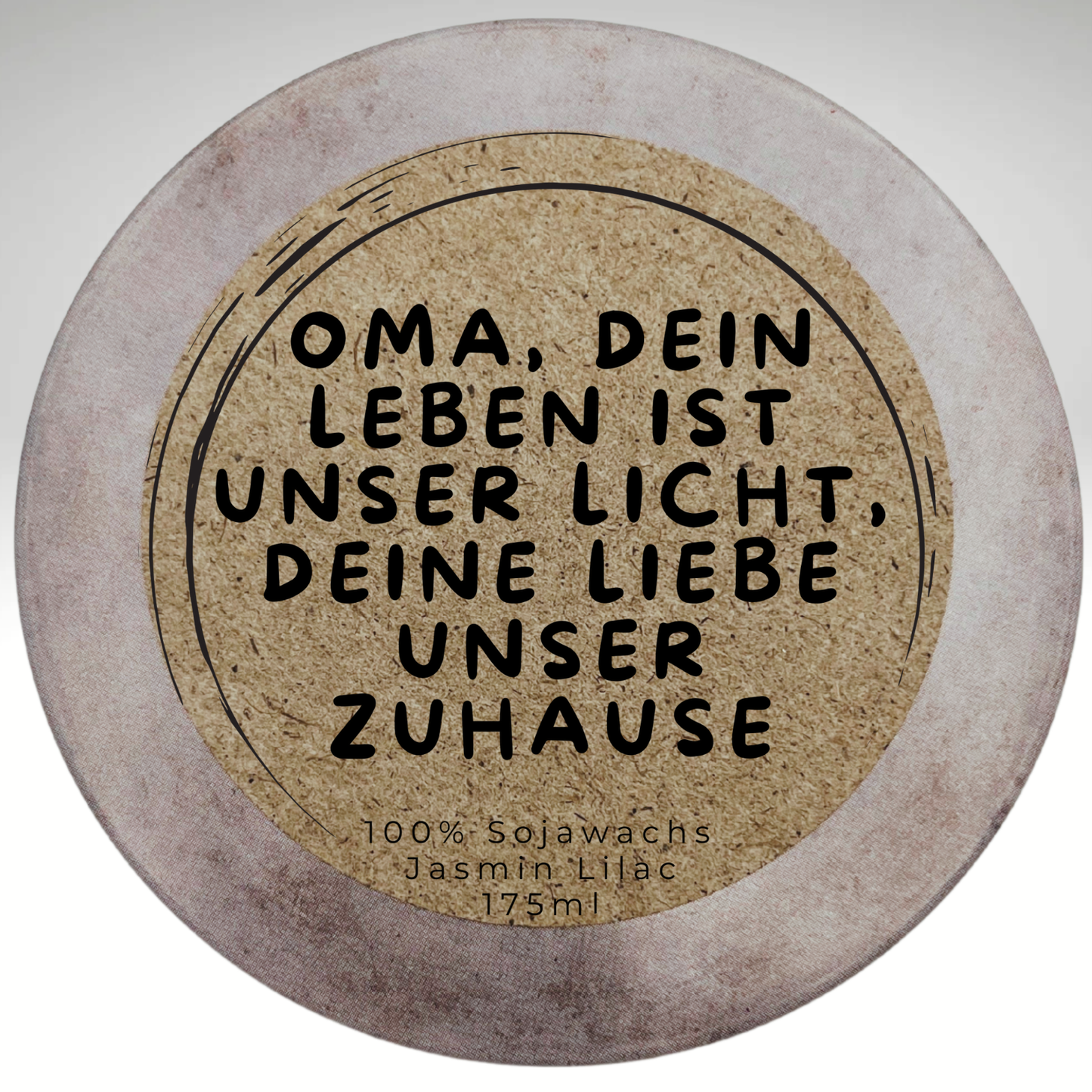 Handgemachte „Oma, dein Leben ist unser Licht, deine Liebe unser Zuhause“ Duftkerze aus dem Südschwarzwald