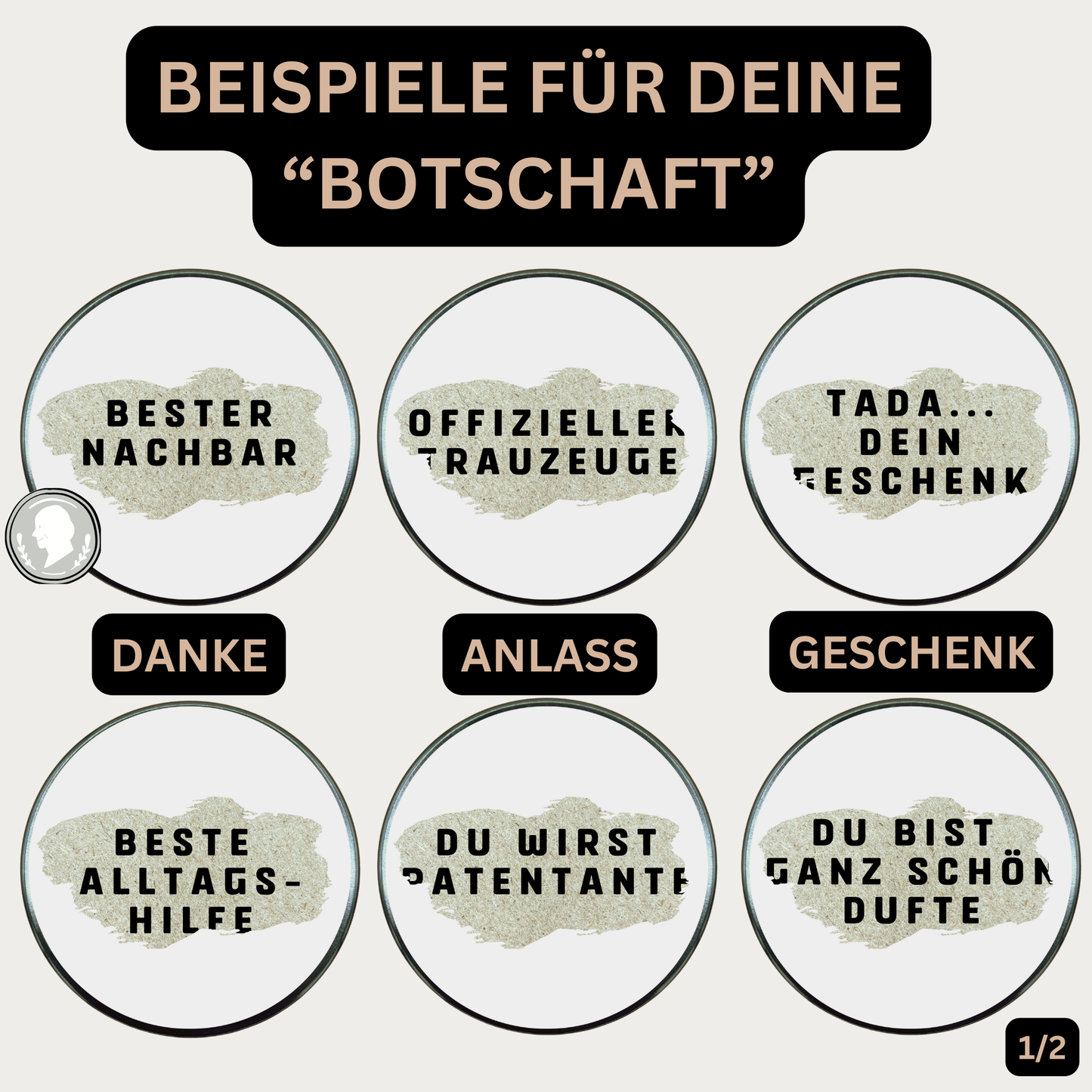 Deine verdeckte Botschaft Personalisieren: Kreative Premium RUBBELKERZE mit verdeckter BOTSCHAFT Duftkerze im Glas mit PERSONALISIERBAREM Kerzendeckel