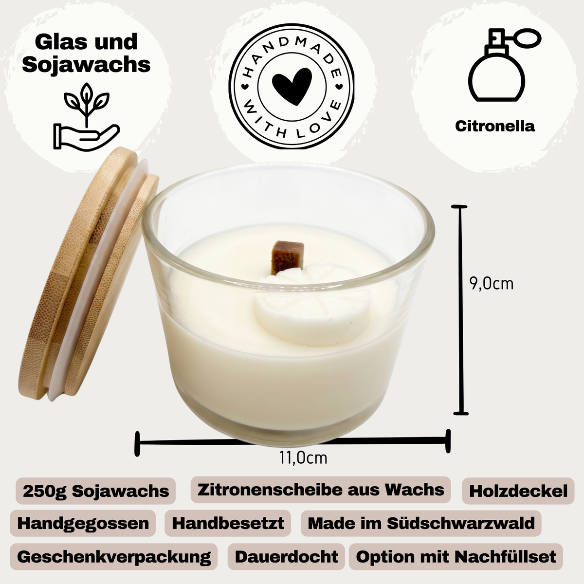 Wachsfresser im Glas mit Holzdeckel – handmade von DochtFreunde (Bild 7)