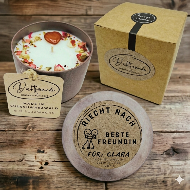 Beste Freundin DochtFreunde Geschenk Duftkerze personalisierbar