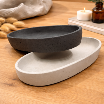 Handgemachte Betonschale "Oval" (29 cm) – Minimalistische Deko- & Ablageschale