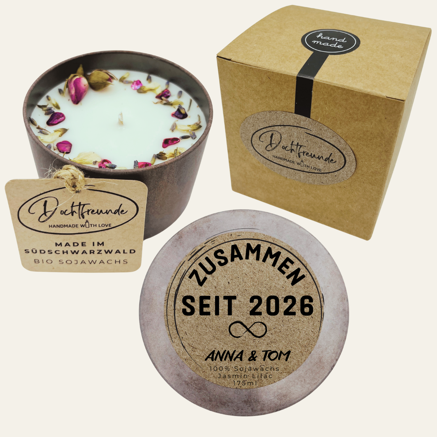DochtFreunde Personalisierte Duftkerze mit Namen und Datum | Valentinstag Geschenk für Sie und Ihn | Lustig und Romantisch (Nervensäge, Jahrestag, Fernbeziehung)