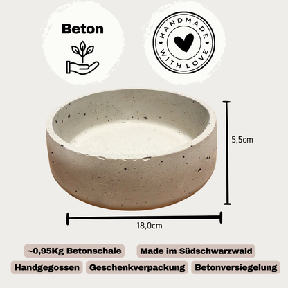 Betonschale "Schwarzwald-Massiv" – Rund & Handgegossen (18cm)