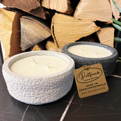 Handgemachtes Betonkerzen-Set "Black and White natural" - Stilvolle Sojawachskerze für Ihr Zuhause. Aromatherapie Kerze -aus dem Südschwarzwald