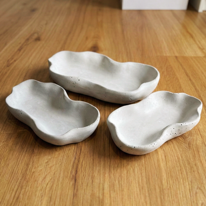 Design-Betonschale "Grey-Wave" – Oval & Organisch (29,5cm)