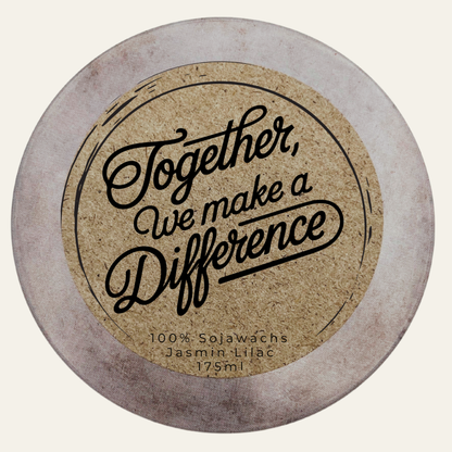 Handgemachte Duftkerze „Together We Make A Difference“ – Personalisierbares Geschenk für Gemeinschaft