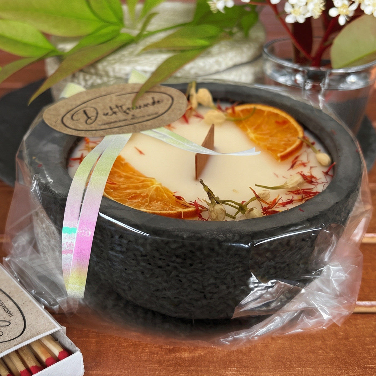 Handgemachte Citronella Betonkerze Schwarz "Mugge Schreck"