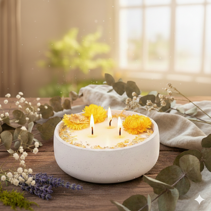 Handgemachte Betonkerze DochtFreunde Big Sunny