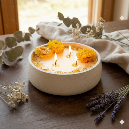 Betonkerze von DochtFreunde 3-Docht Handgemacht 