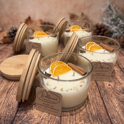 Premium Winter-Duftkerze im Glas | Vanilla Toffee & Weihnachtszauber