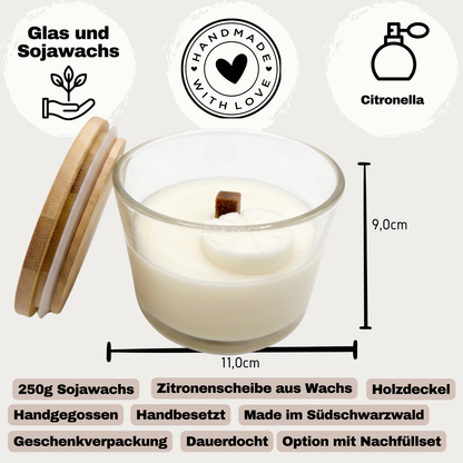 Wachsfresser im Glas mit Holzdeckel – handmade von DochtFreunde (Bild 7)