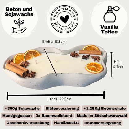 Betonkerze Wave Grau – Design-Statement & Vanille-Duft | DochtFreunde