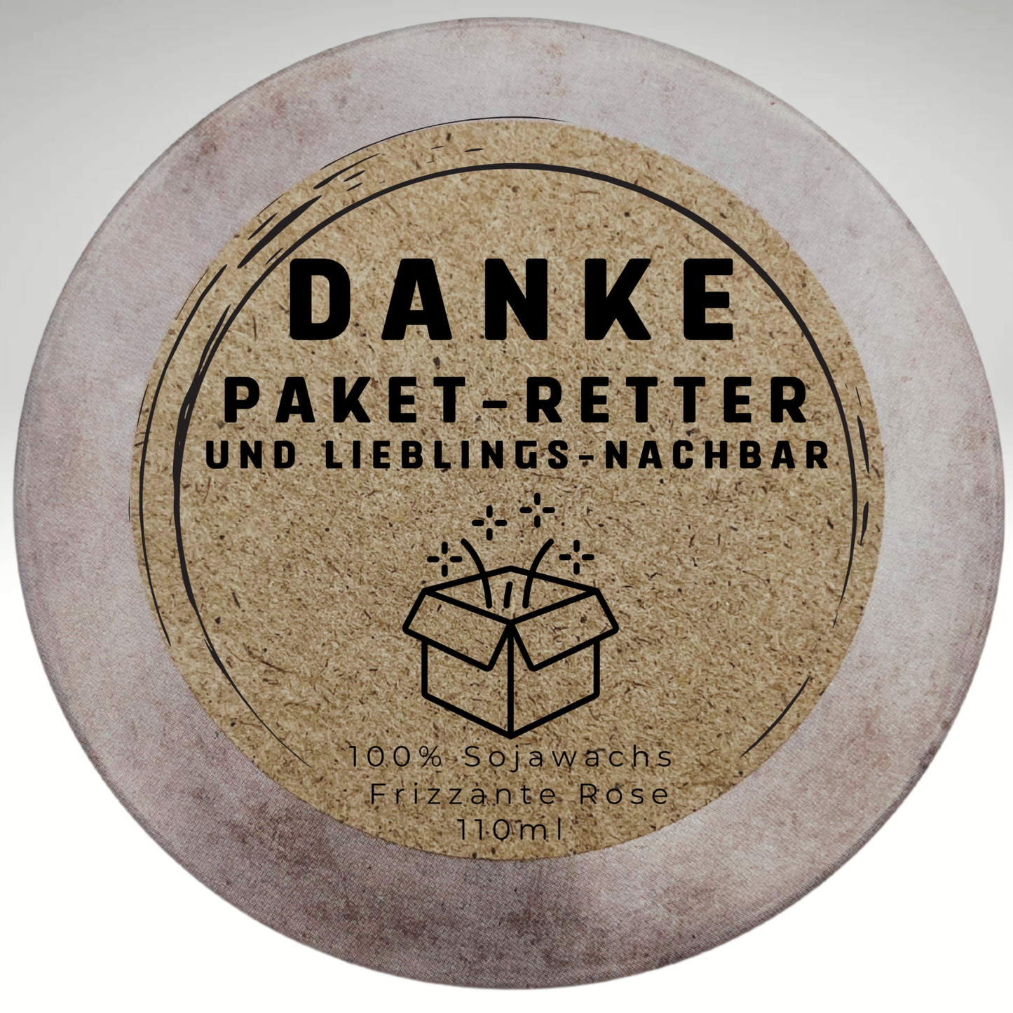 Duftkerze "Paket-Retter" – Das Dankeschön Geschenk für Nachbarn