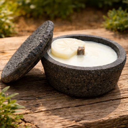 Wachsfresser aus Beton mit Deckel | Schmelzlicht für Kerzenreste & Dauerdocht | DochtFreunde